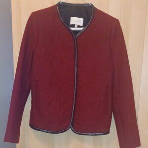 Sandro burgundy jacket with black trim
